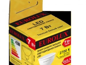 Лампа светодиодная EUROLUX LL-E-MR16-7W-230-2,7K-GU5.3 - фото 2